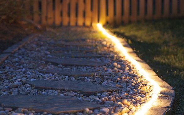 modern garden edging idea with rope lights modern garden edging idea with rope lights